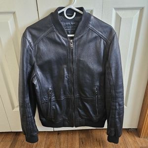 Zara Man black leather jacket, Size M